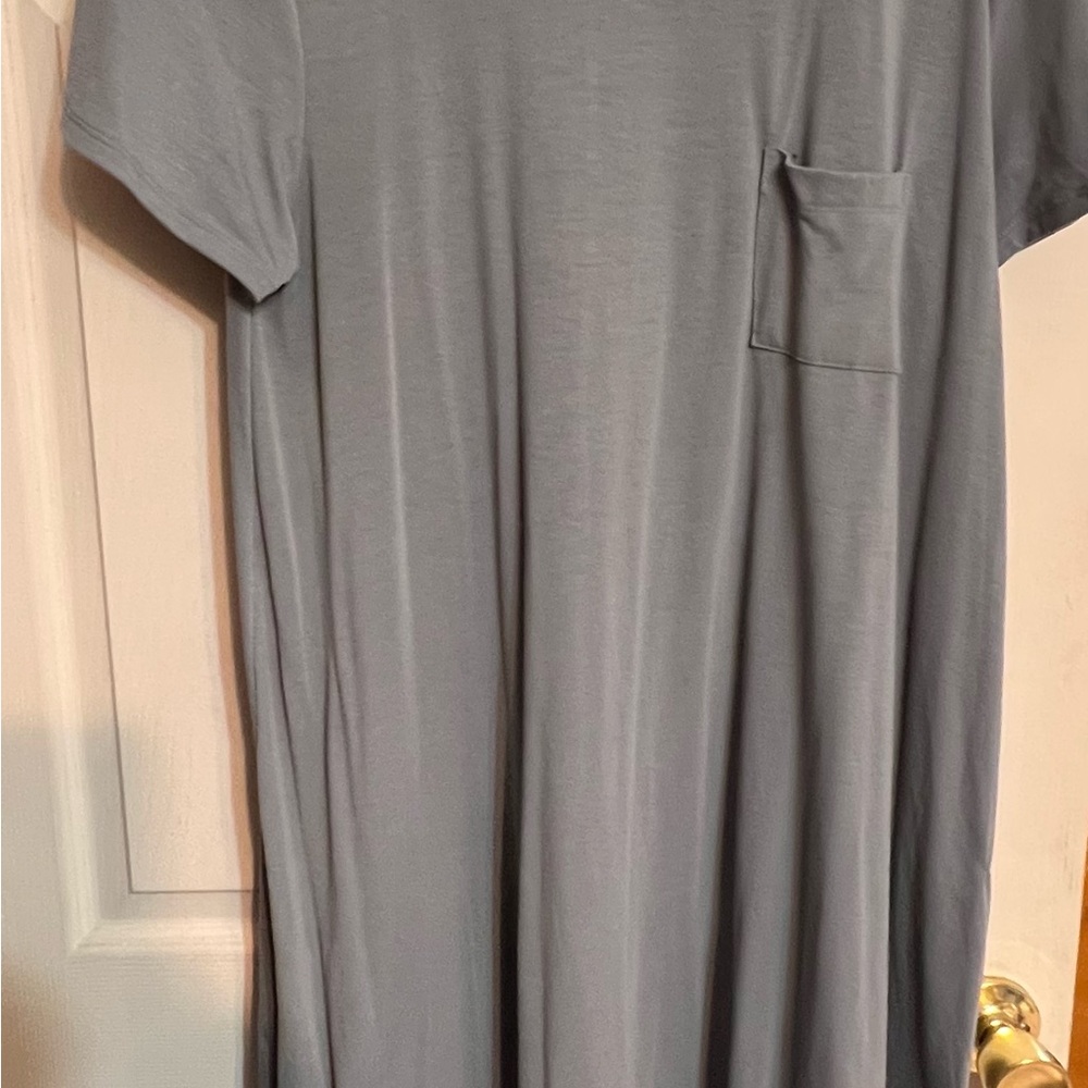 LuLaRoe Women's Gray Short Sleeve Carly Dress